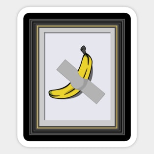 Banana Duct Taped To Wall Framed Sticker